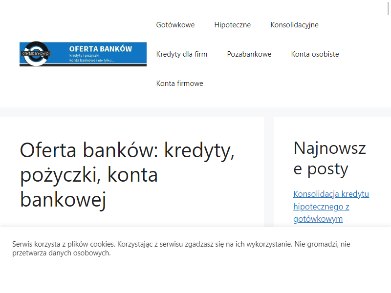 Najtańszy kredyt i pożyczka w ofercie banków. Ofertabankow.pl